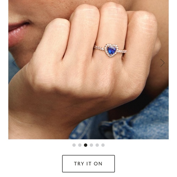 Sparkling Blue Elevated Heart Ring - Picture 5 of 12